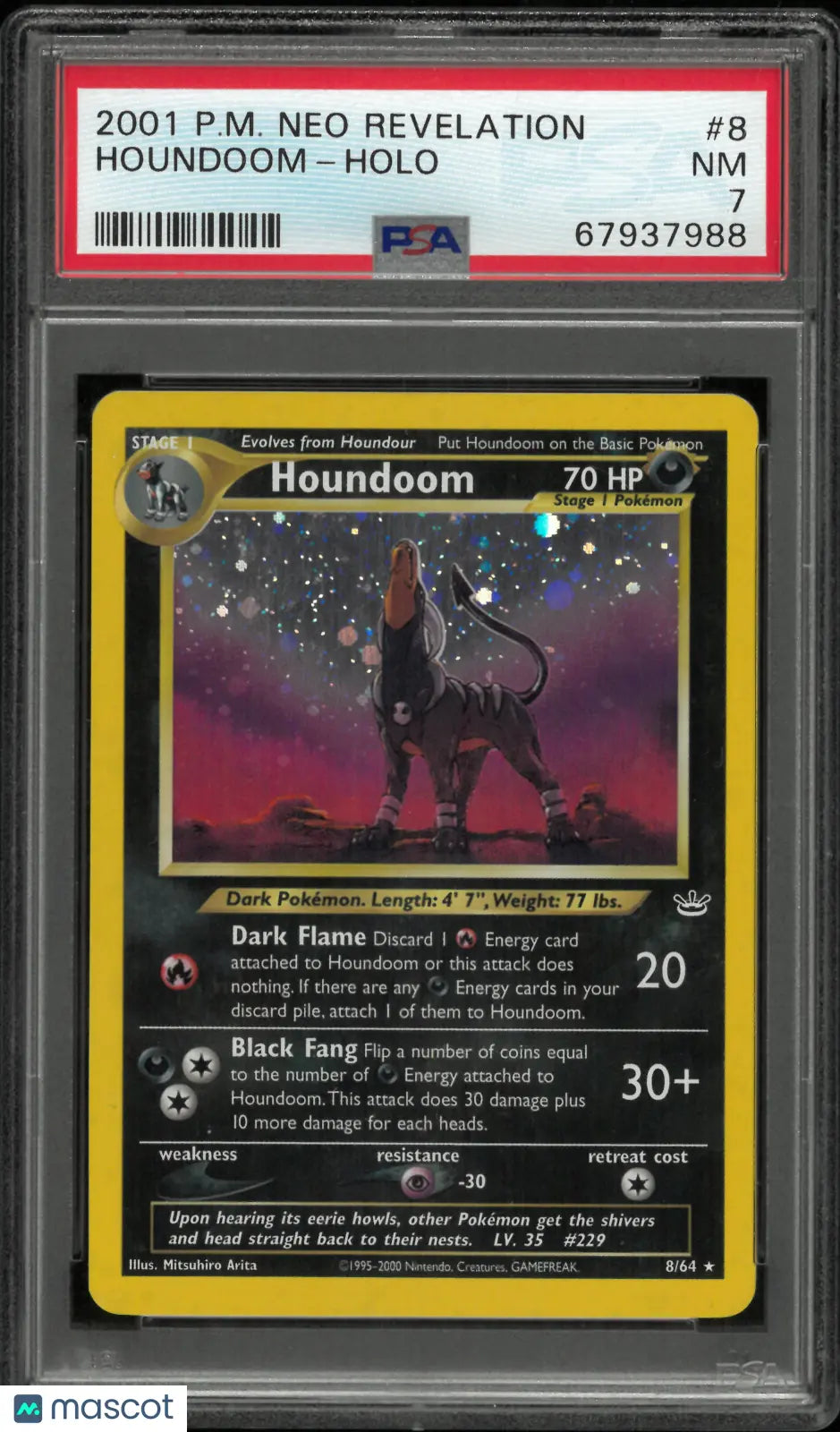 2001 Pokemon Neo Revelation Houndoom Holo 8/64 PSA 7 