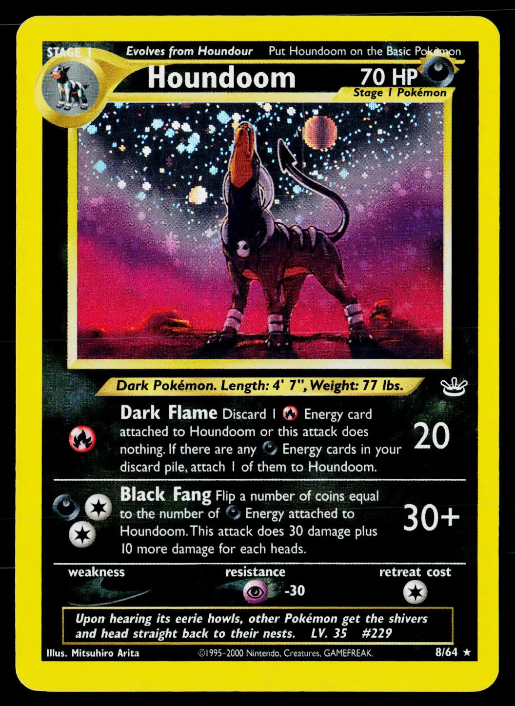 2001 Pokemon Neo Revelation Houndoom Holo Rare 8/64 