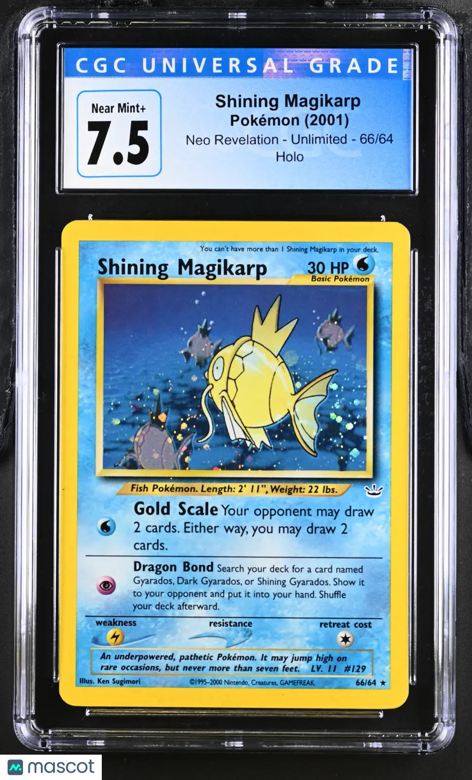 2001 Pokemon  Neo Revelation Shining Magikarp Holo CGC 7.5 66/64 