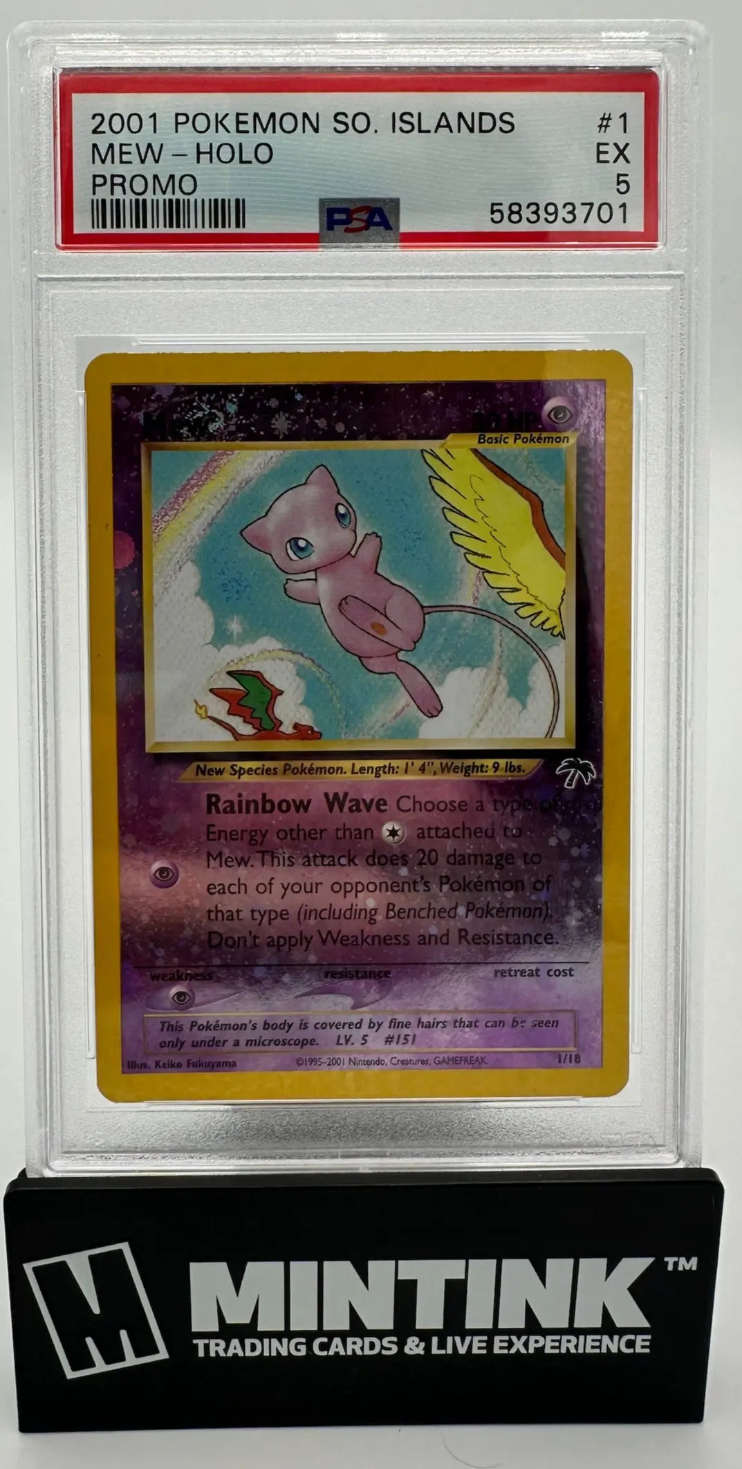 2001 Pokemon Southern Islands Promo Mew Holo 1/18 PSA 5 