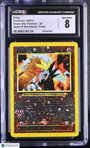 2001 Pokemon WoTC Black Star Promos Entei #34 CGC 8 