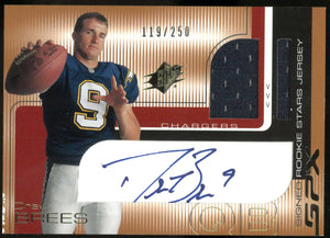 2001 SPx Autograph Rookie Drew Brees Gold Auto RC /250 