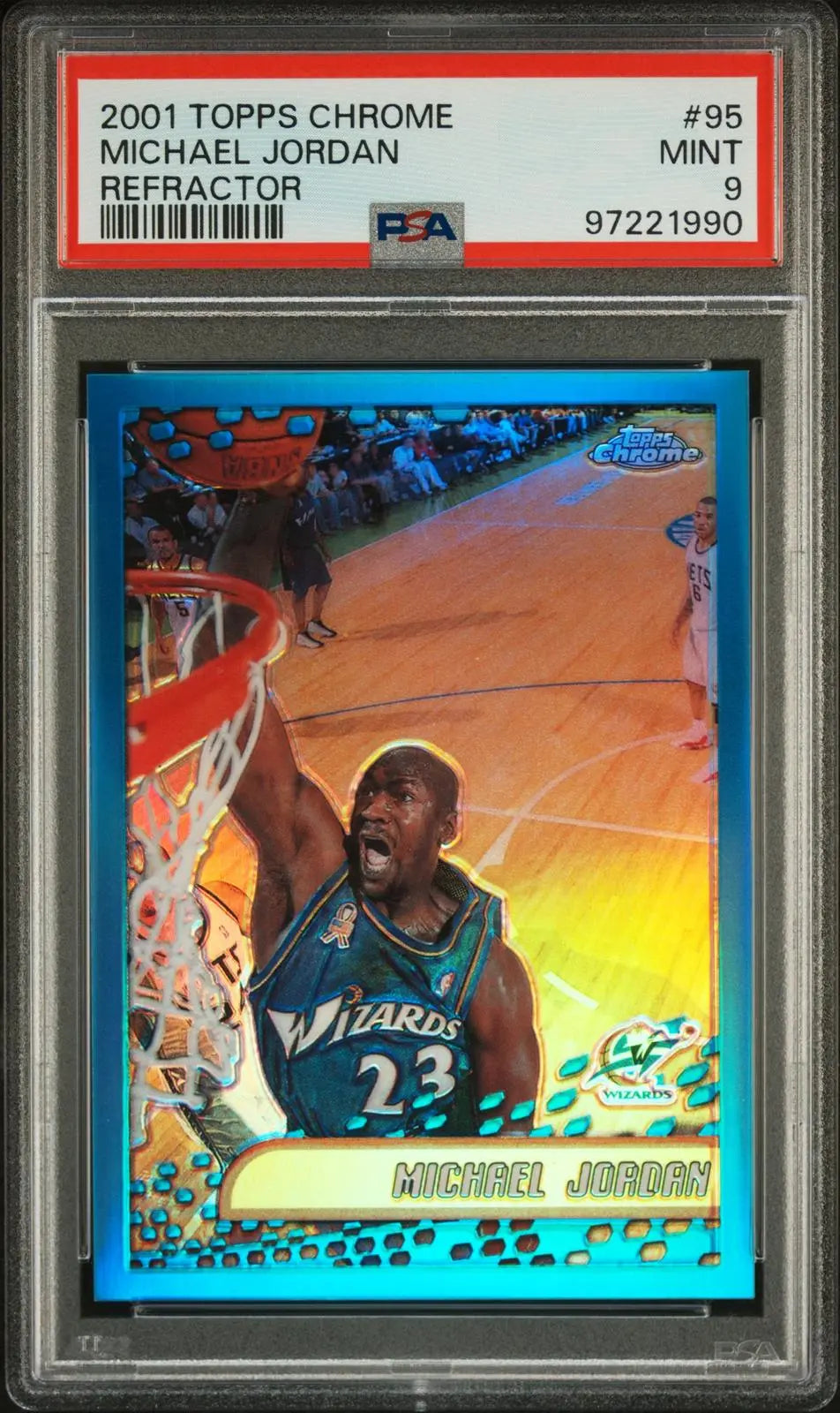 2001 Topps Chrome Basketball Michael Jordan Refractor PSA 9 