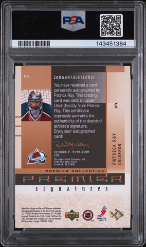 2001 Upper Deck Premier Collection Premier Signature Autograph Patrick Roy PSA 9 