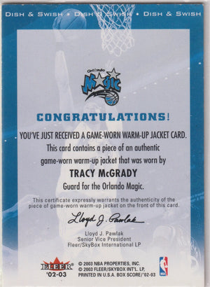 2002-03 Fleer DISH Patch Tracy McGrady 