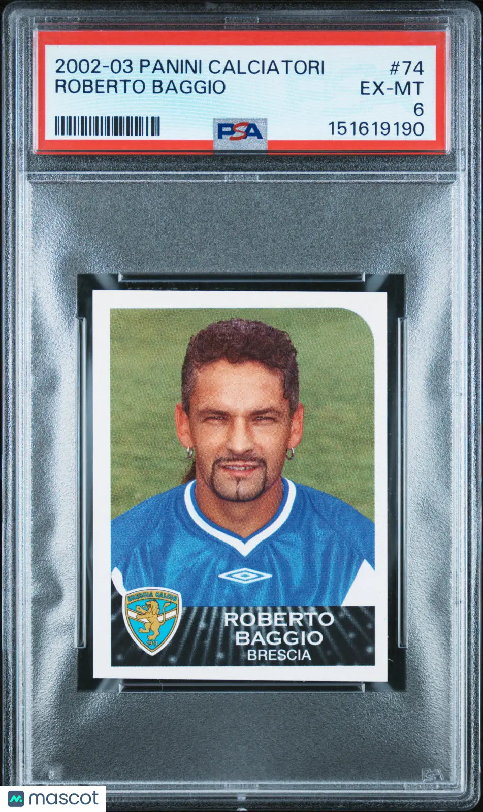 2002 Panini Calciatori Roberto Baggio #74 PSA 6 
