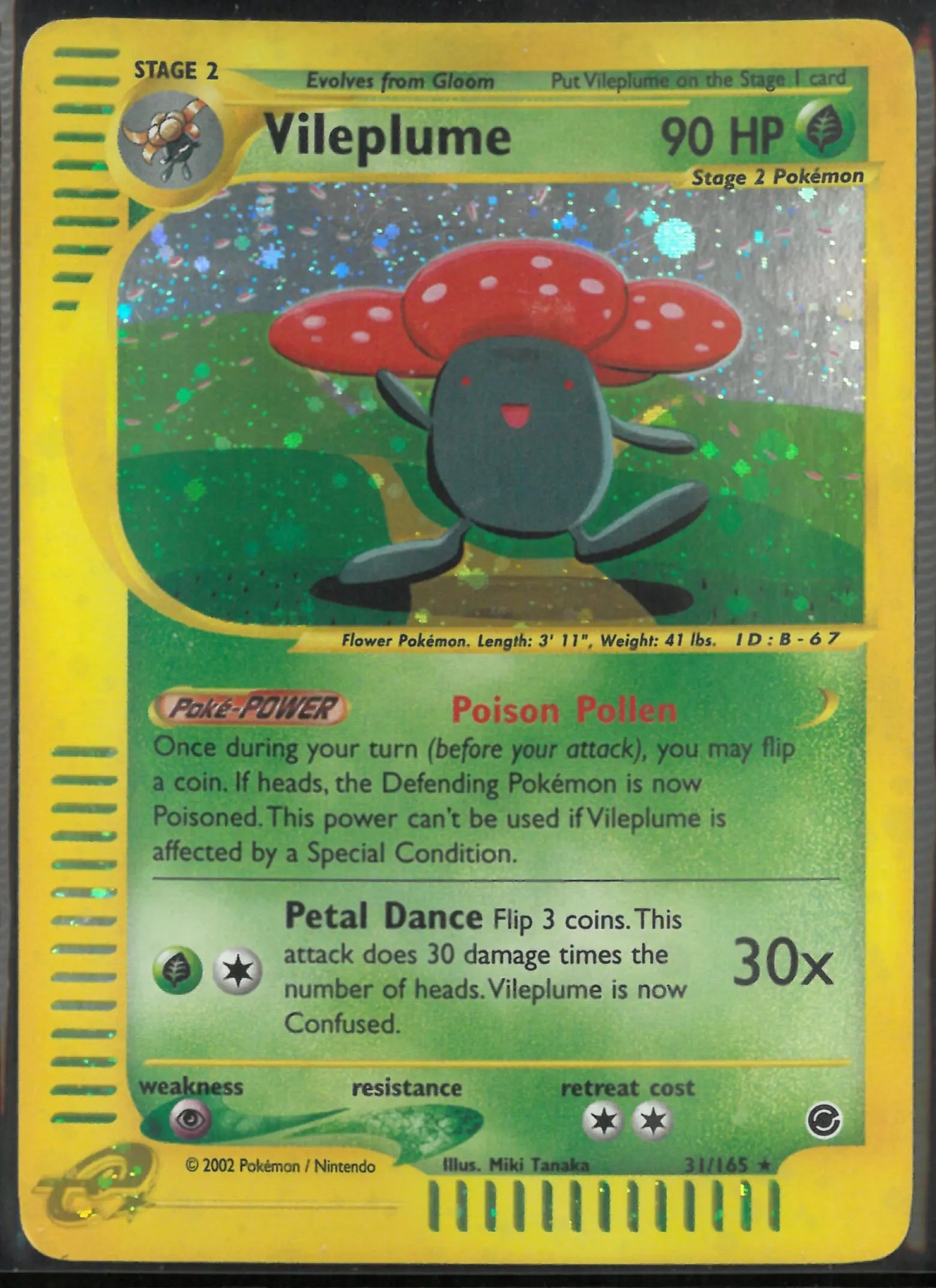 2002 Pokemon Expedition Holo Rare Vileplume 31/165 
