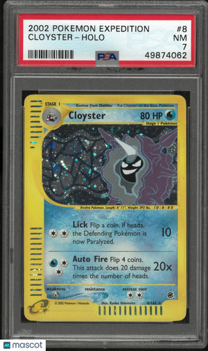 2002 Pokemon Expedition  Holofoil Cloyster 8/165 PSA 8 