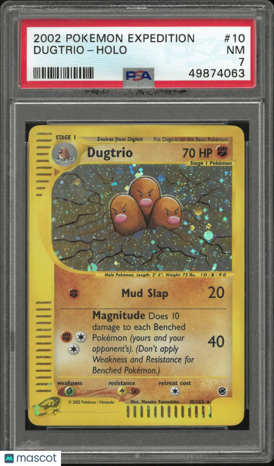 2002 Pokemon Expedition Holofoil Dugtrio 10/165 SWIRL PSA 7 