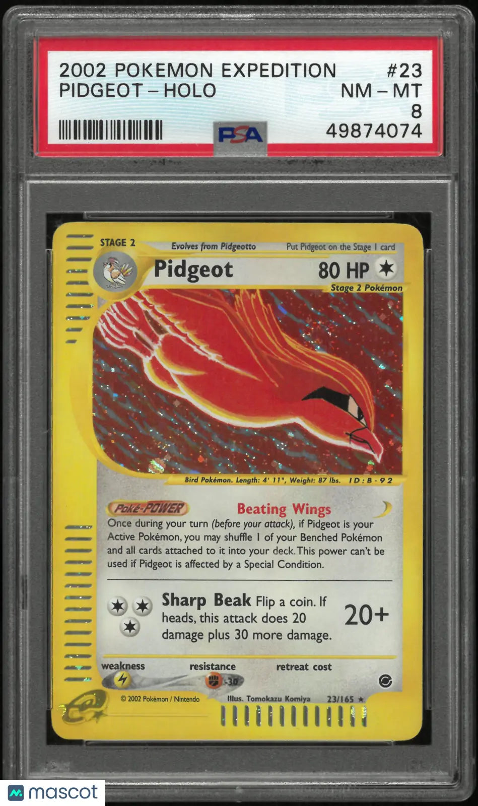 2002 Pokemon Expedition Holofoil Pidgeot 23/165 PSA 8 