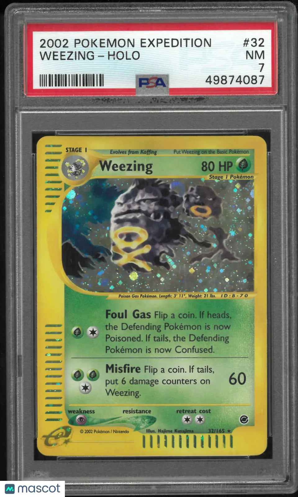 2002 Pokemon Expedition Holofoil Weezing 32/165 PSA 7 