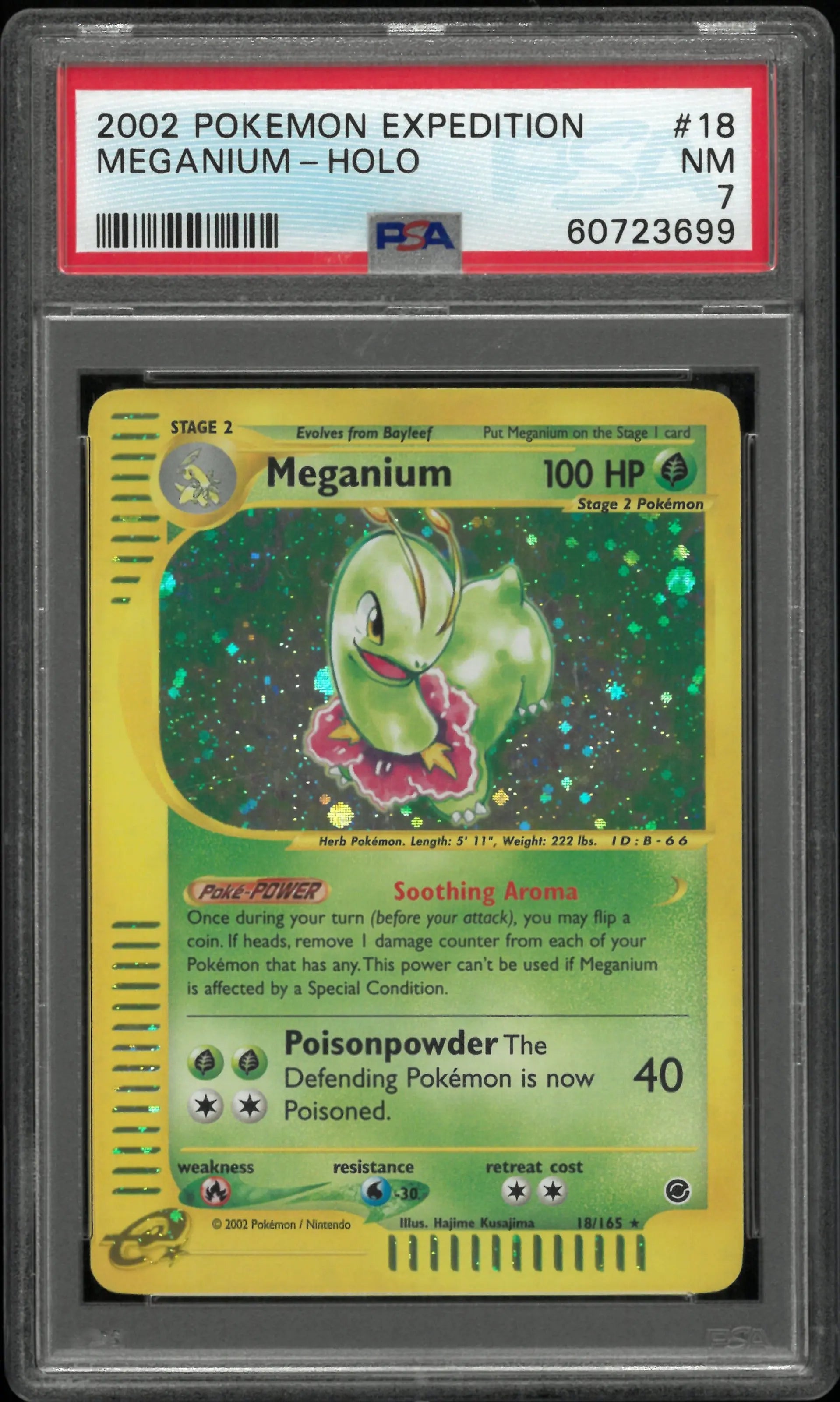 2002 Pokemon Expedition Meganium Holo PSA 7 #18 