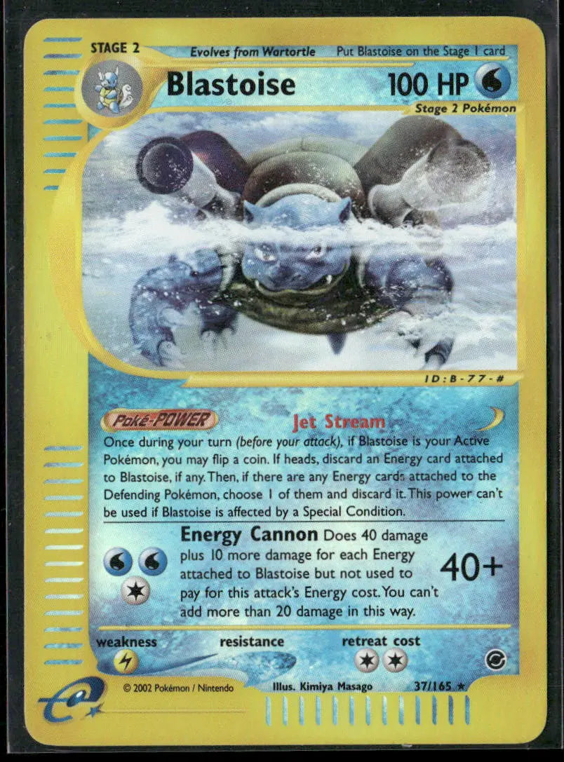 2002 Pokemon Expedition Reverse Holofoil Blastoise 37/165 LP 