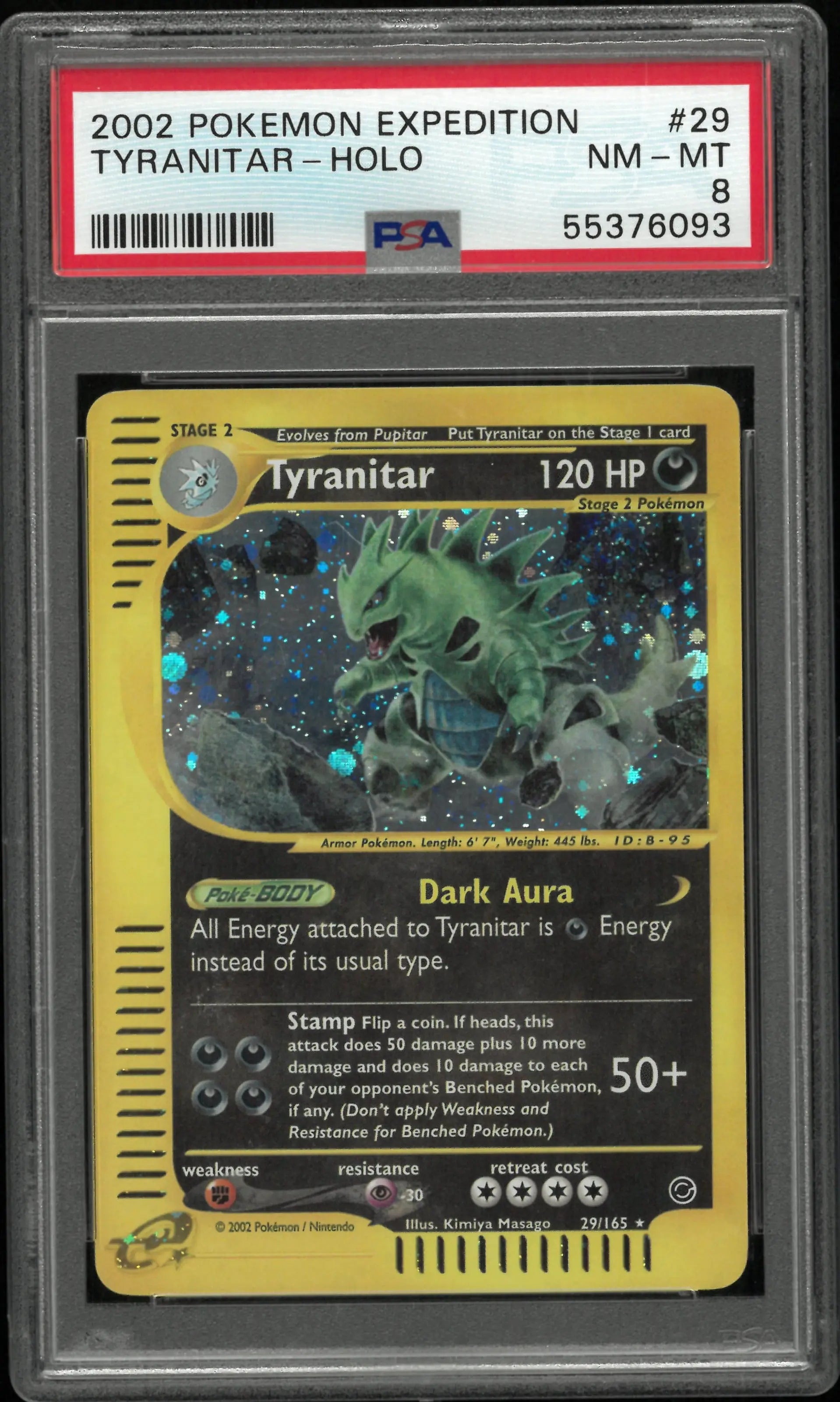 2002 Pokemon Expedition Tyranitar Holo PSA 8 #29 
