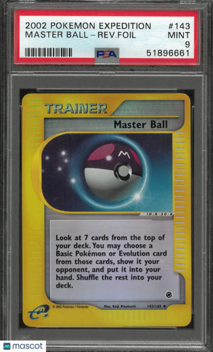 2002 Pokemon Expedition Uncommon Reverse Holofoil Master Ball 143/165 PSA 9 