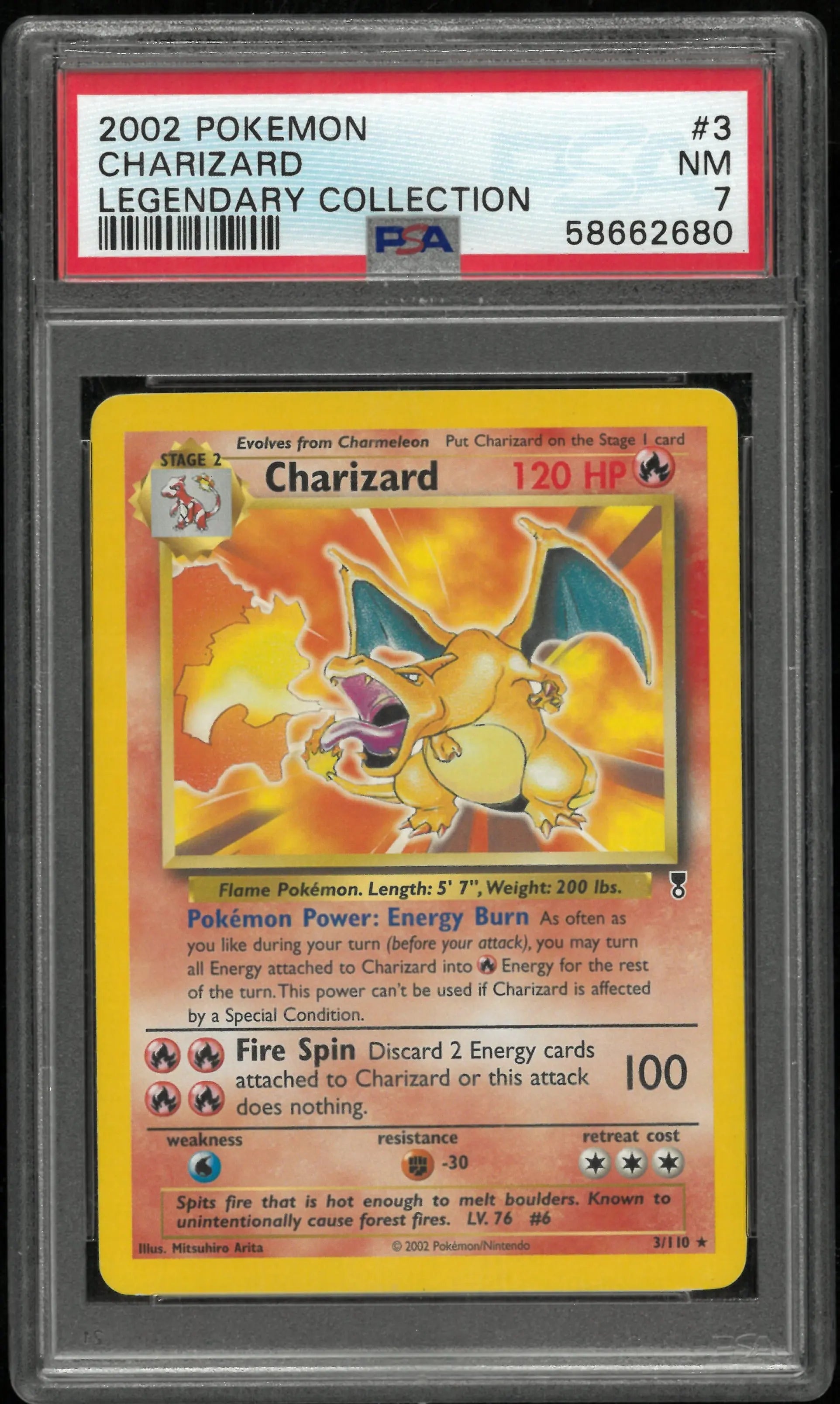 2002 Pokemon Legendary Collection Charizard 3/110 PSA 7 