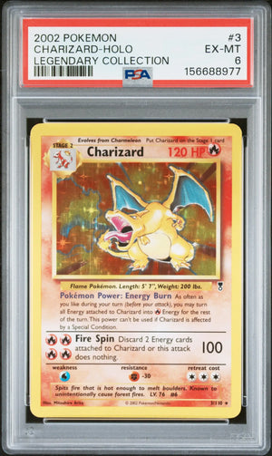 2002 Pokemon Legendary Collection Charizard Holo 3/110 PSA 6 