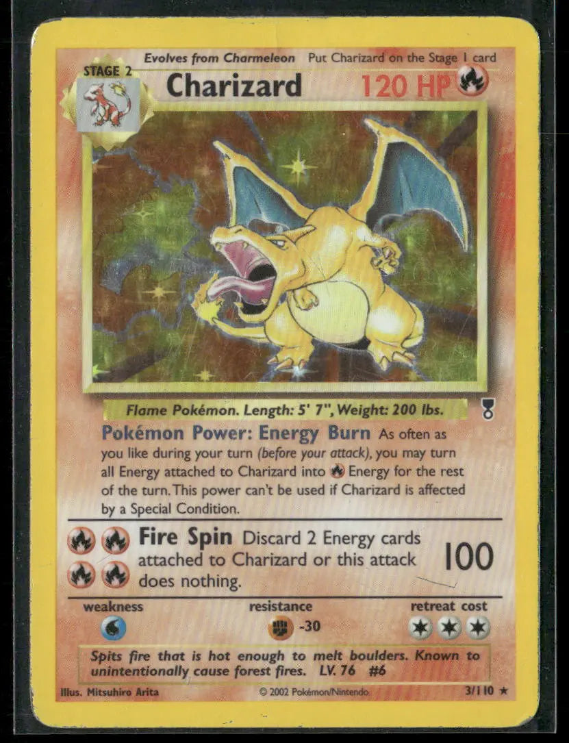 2002 Pokemon Legendary Collection Holofoil Charizard 3/110 MP 