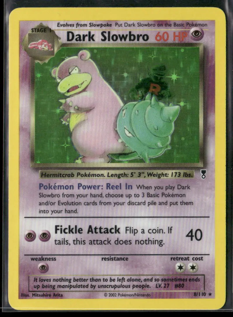 2002 Pokemon Legendary Collection Holofoil Dark Slowbro 8/110 