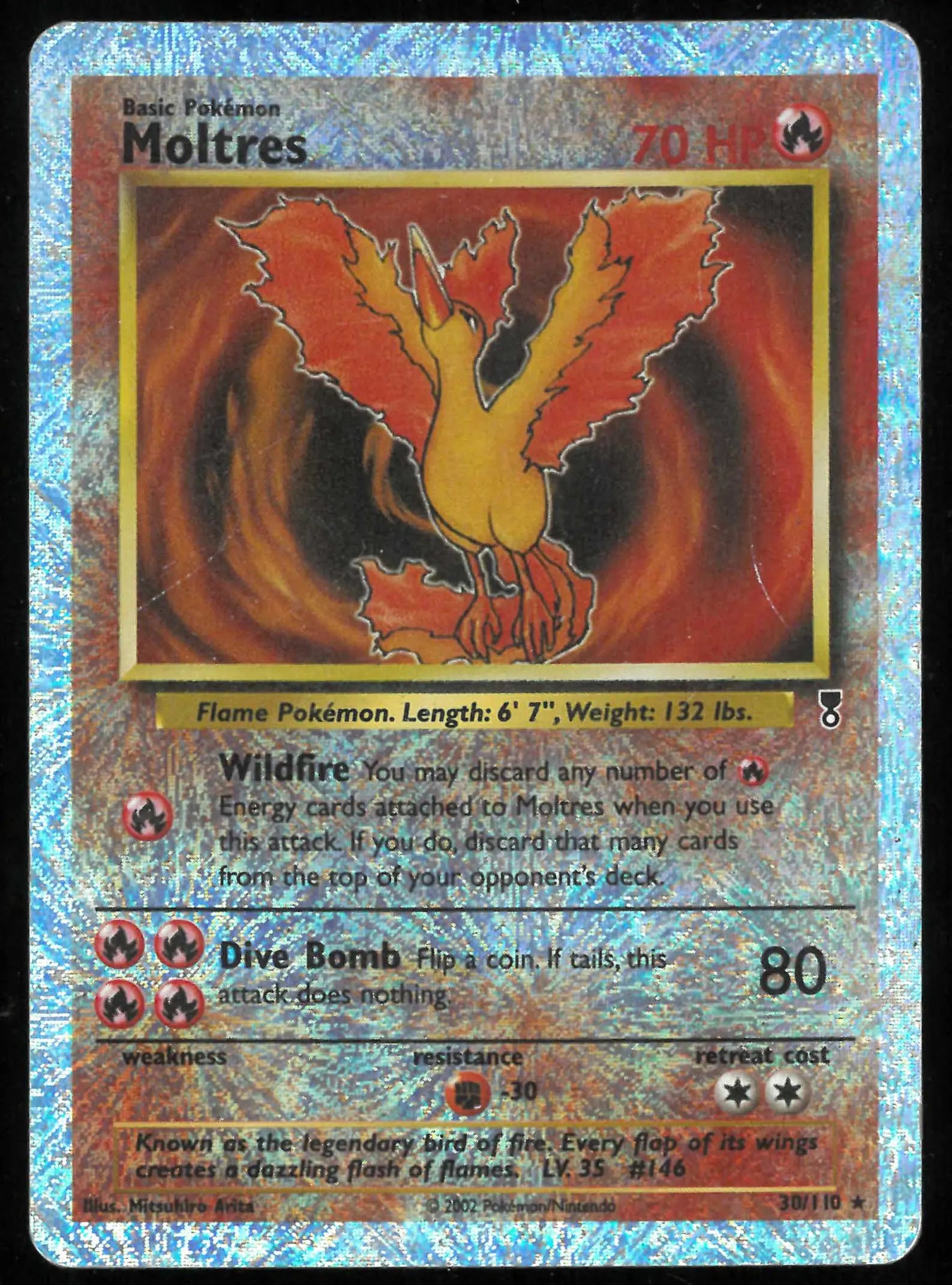 2002 Pokemon Legendary Collection Moltres Rare Reverse Holo 30/110 