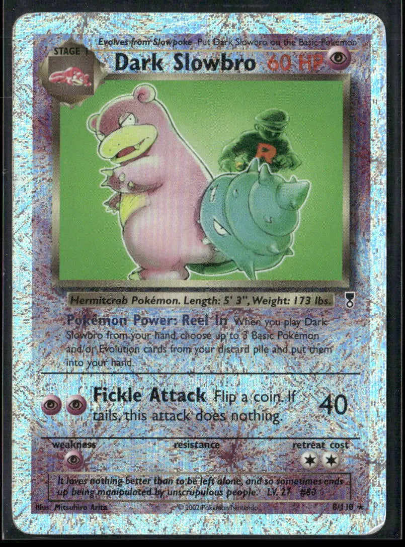 2002 Pokemon Legendary Collection Reverse Holofoil Dark Slowbro 8/110 MP 