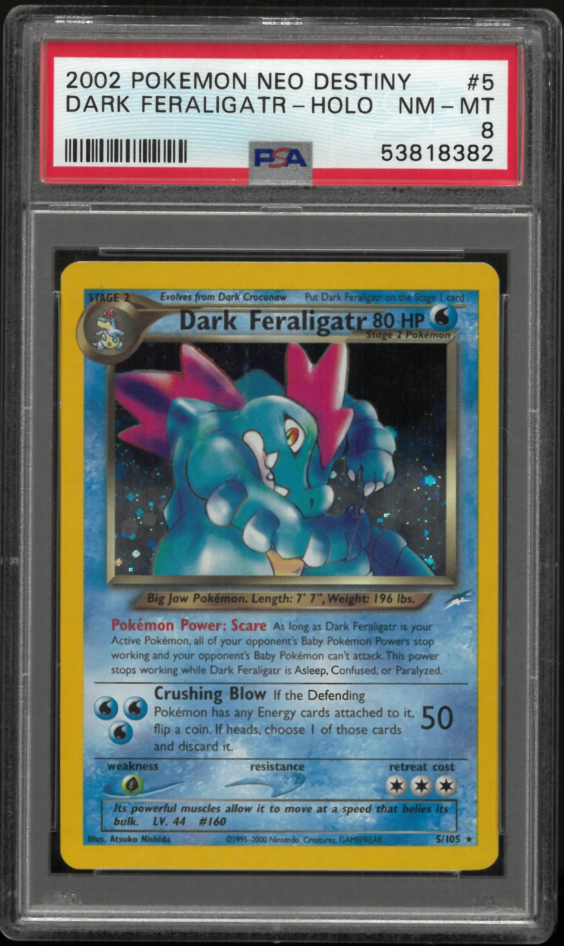 2002 Pokemon Neo Destiny Dark Feraligatr Holo PSA 8 5/105 