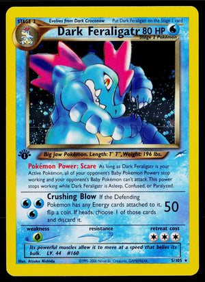 2002 Pokemon Neo Destiny Dark Feraligatr Holo Rare 5/105 