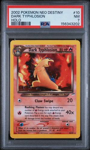 2002 Pokemon Neo Destiny Dark Typhlosion Holo 10/105 PSA 7 