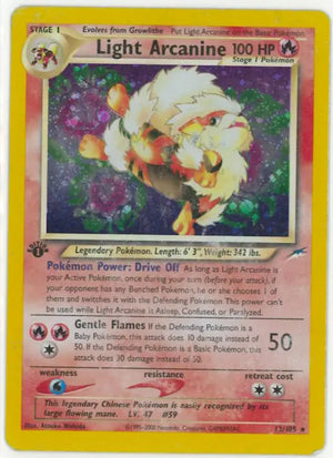 2002 Pokemon Neo Destiny Light Arcanine Holo 012/105 DMG 