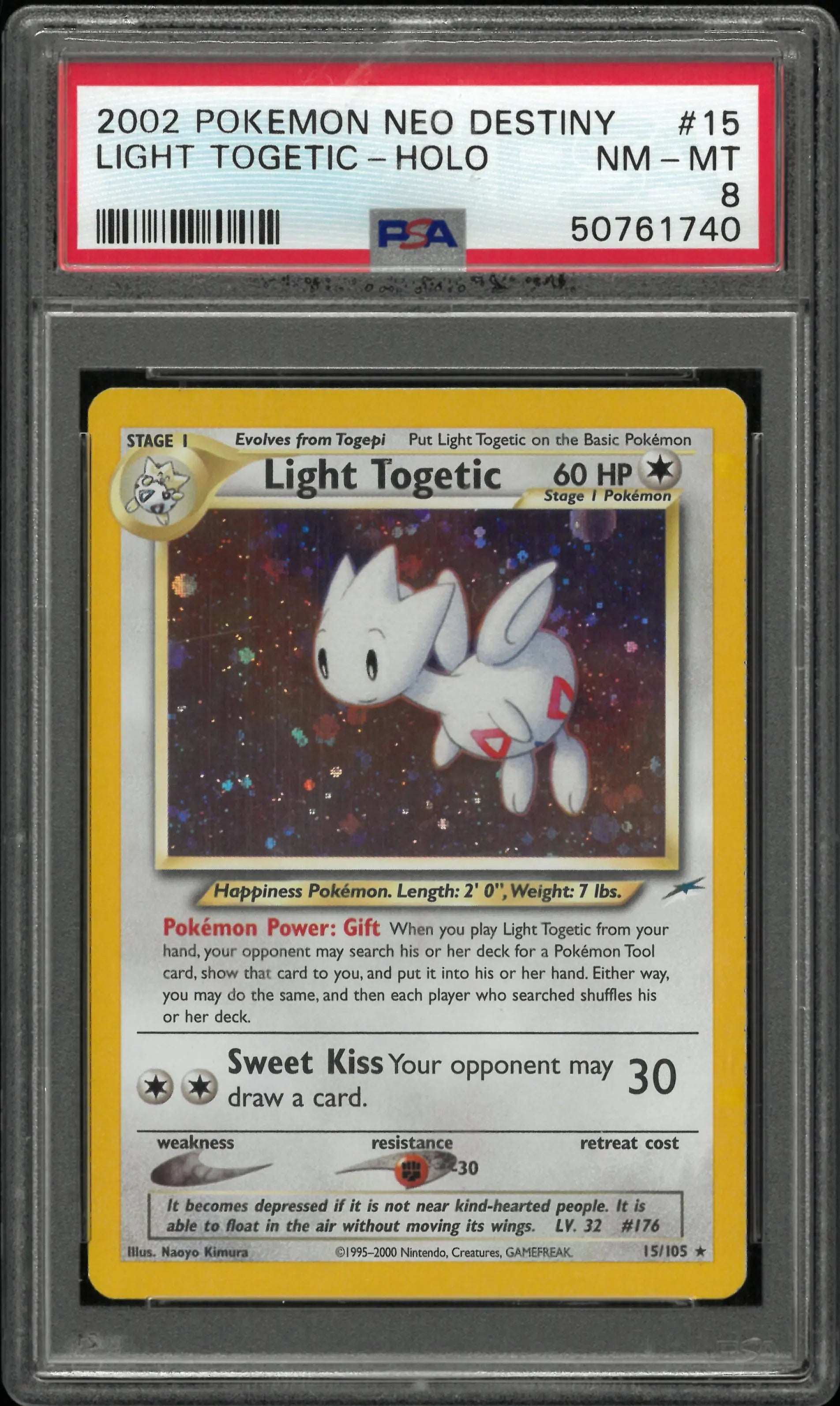 2002 Pokemon Neo Destiny Light Togetic Holo PSA 8 #15 