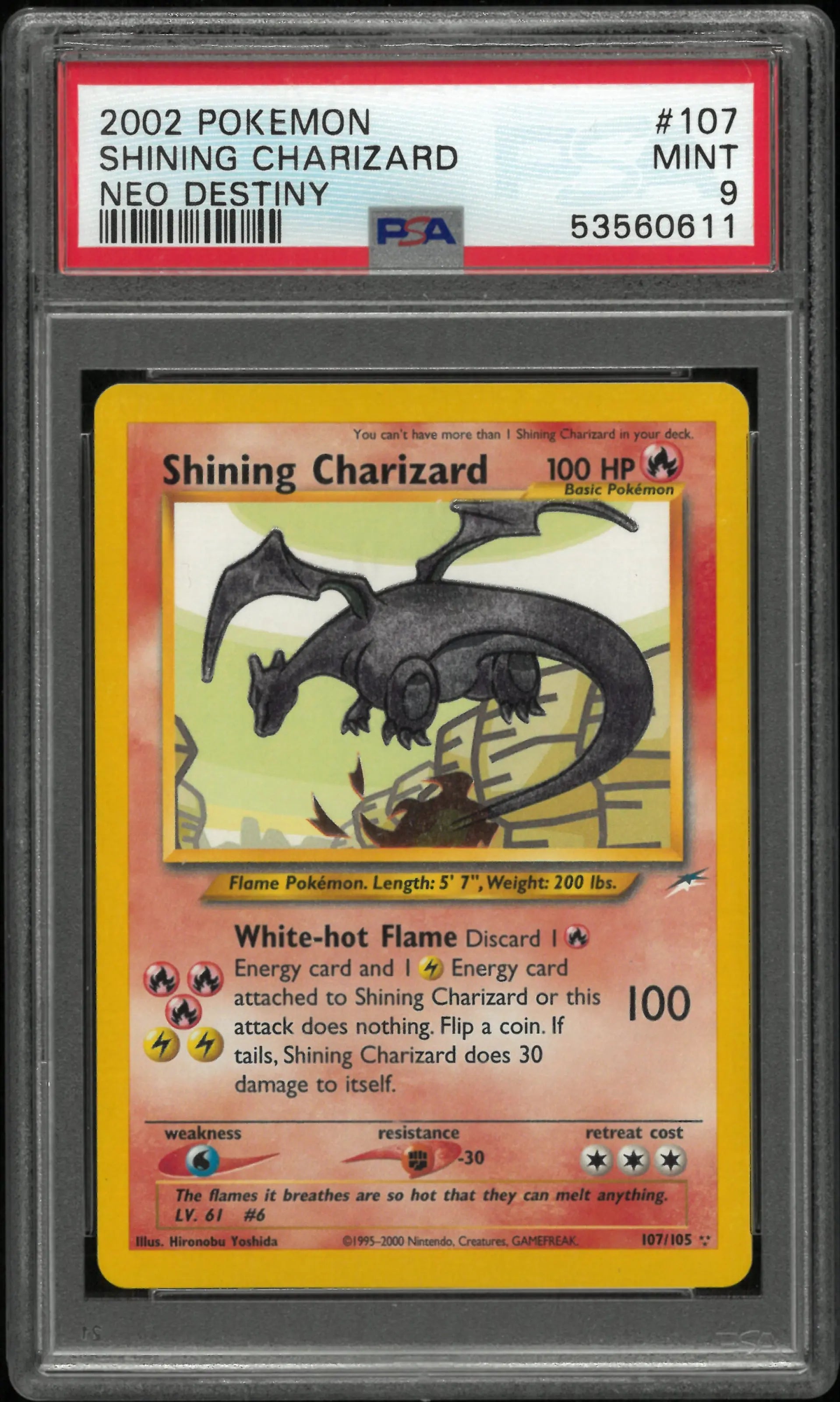 2002 Pokemon Neo Destiny Shining Charizard 107/105 PSA 9 