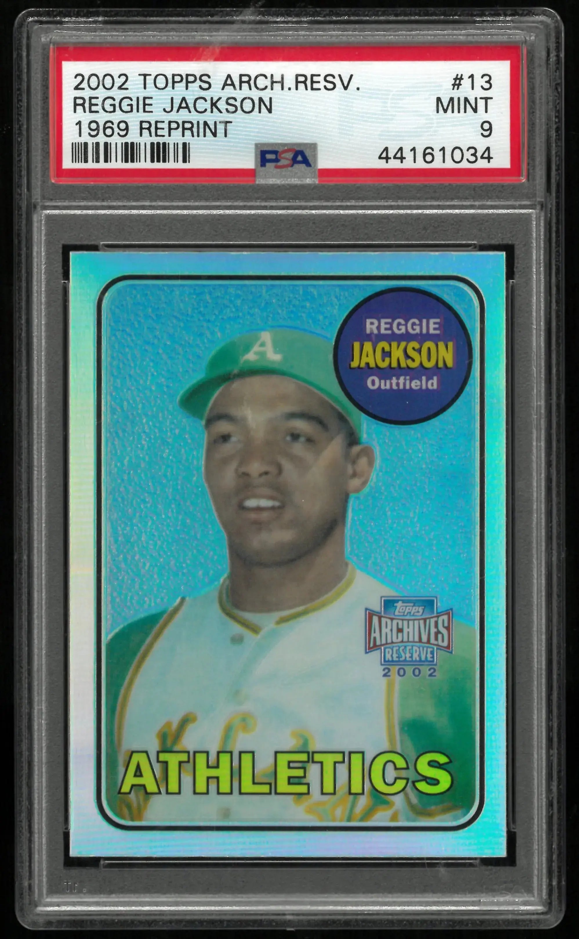 2002 Topps Archives Reserve Reggie Jackson Rookie 1969 REPRINT PSA 9 