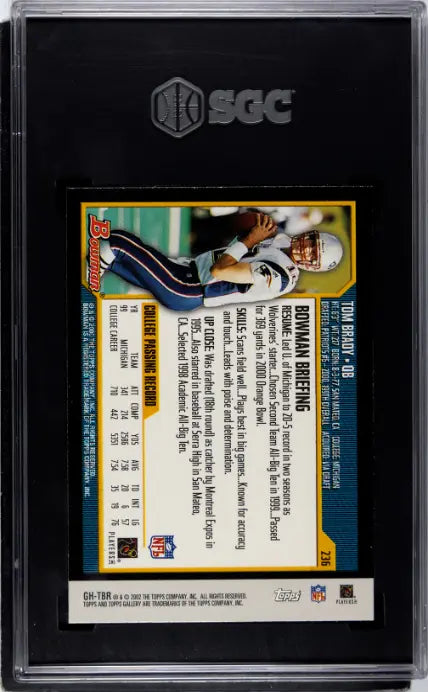 2002 Topps Gallery Heritage Tom Brady SGC 7 