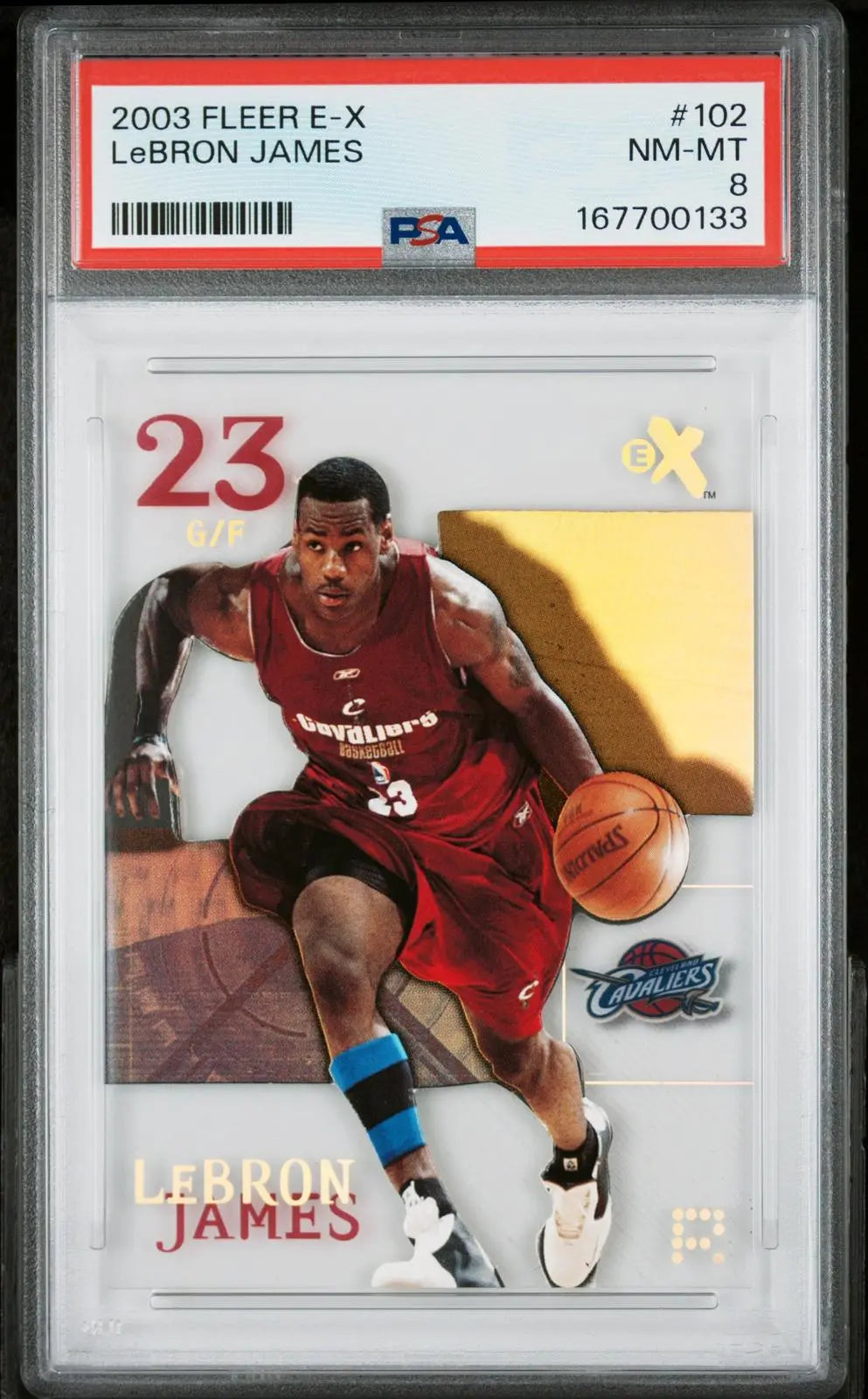 2003-04 Fleer E-X Basketball Lebron James Clear Cut PSA 8 