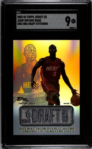 2003-04 Topps Jersey Edition NBA Draft Patch Rookie Dwyane Wade RC SGC 9 
