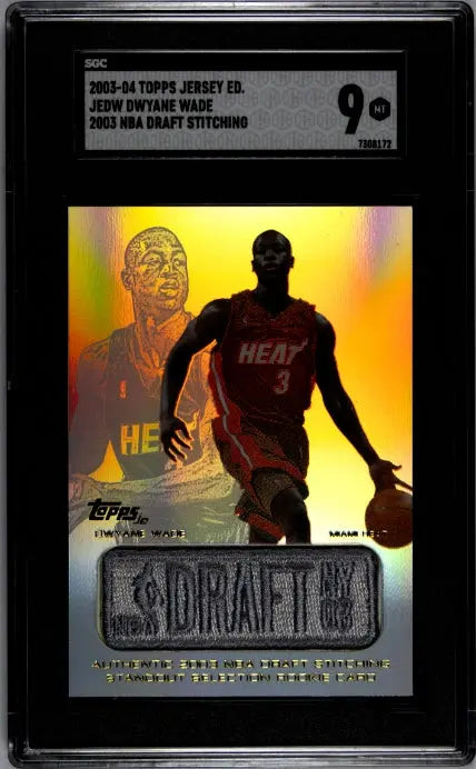 2003-04 Topps Jersey Edition NBA Draft Patch Rookie Dwyane Wade RC SGC 9 
