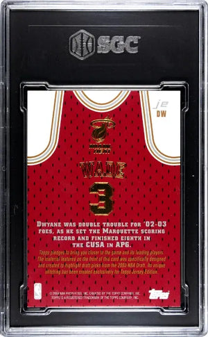 2003-04 Topps Jersey Edition NBA Draft Patch Rookie Dwyane Wade RC SGC 9 