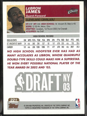 2003-04 Topps #1 Draft Pick Rookie LeBron James RC 