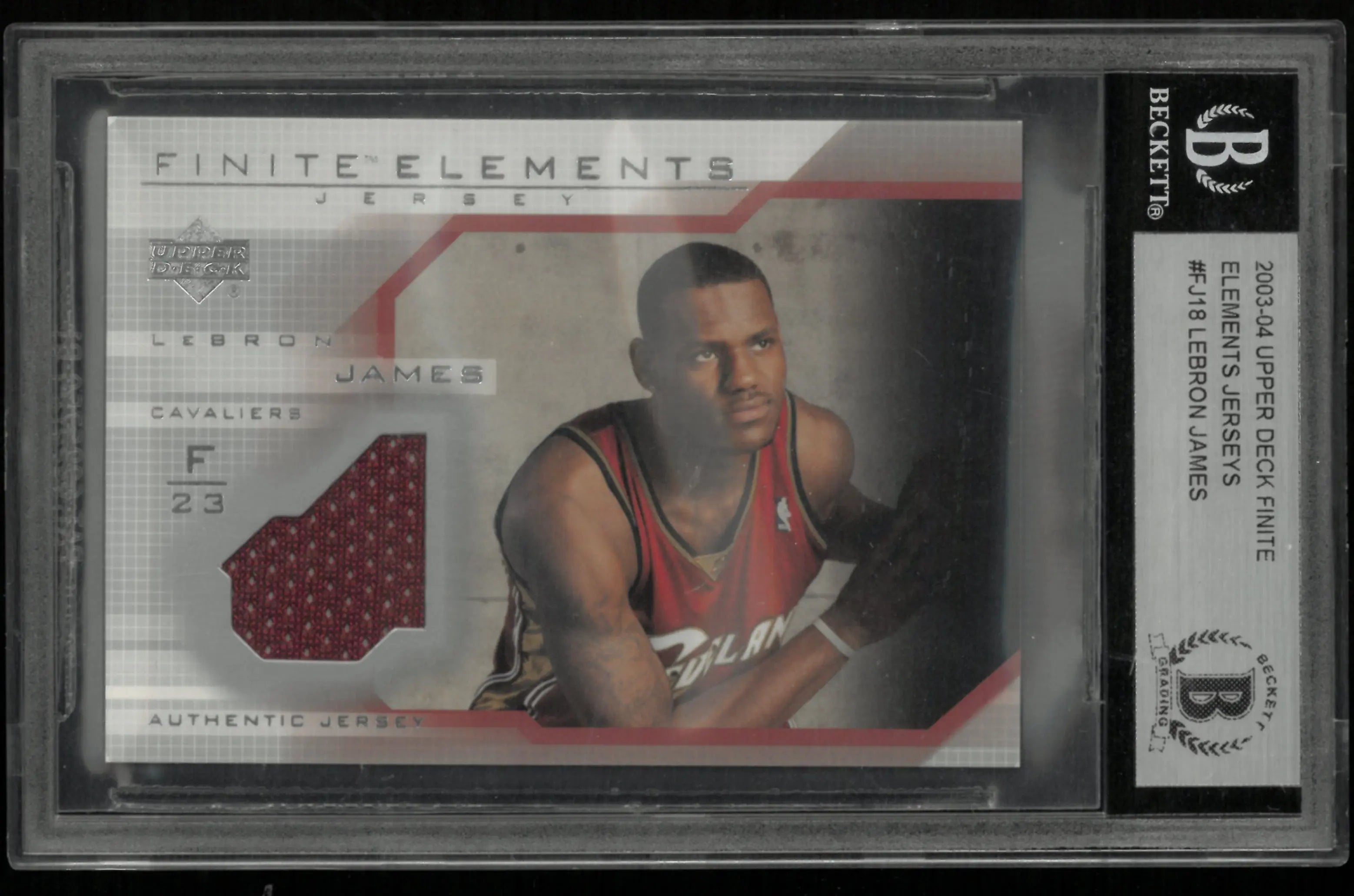 2003-04 Upper Deck Finite LeBron James RC Rookie Jersey Patch BGS Authentic 