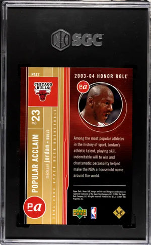 2003-04 Upper Deck Honor Roll Michael Jordan Popular Acclaim Gold /50 SGC 8.5 