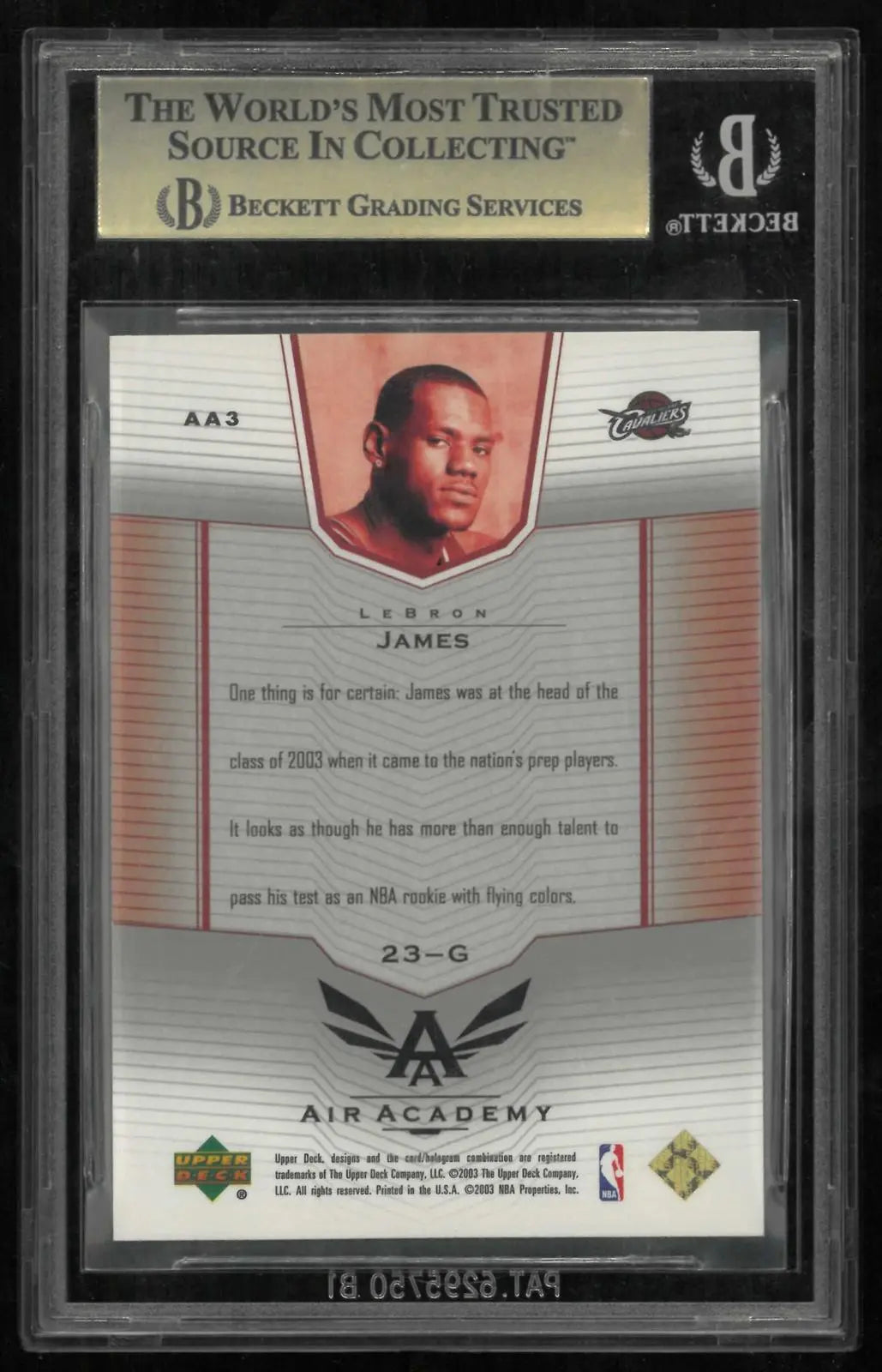 2003-04 Upper Deck Rookie LeBron James Air Academy RC Holo BGS 9.5 