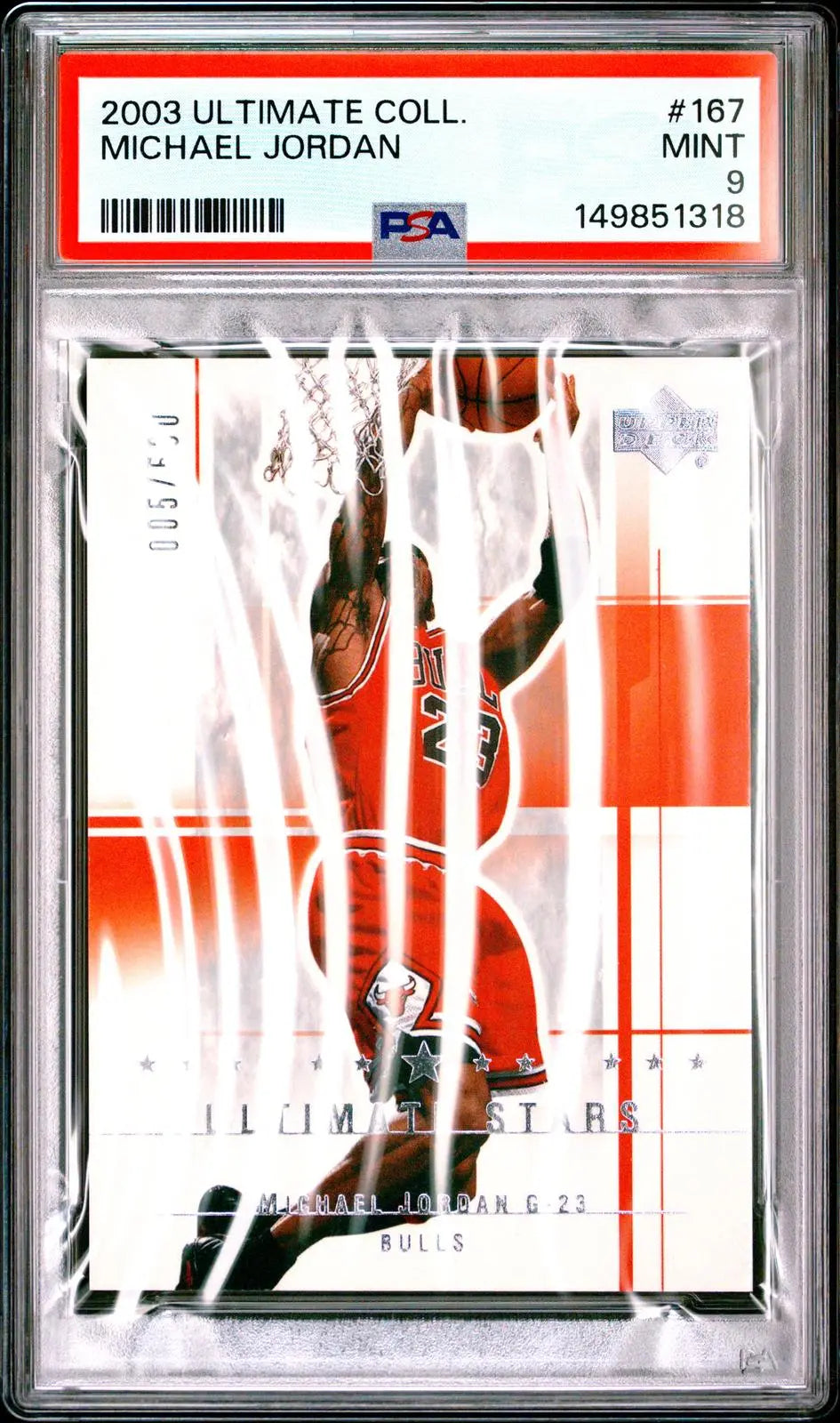 2003-04 Upper Deck Ultimate Collection Michael Jordan Ultimate Stars /500 PSA 9 
