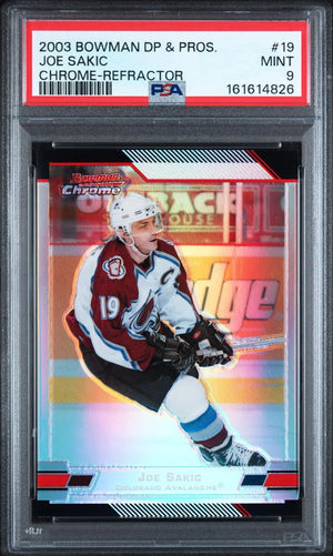 2003 Bowman Chrome Draft Picks & Prospects Joe Sakic Refractor /300 PSA 9 Pop. 2 