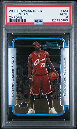 2003 Bowman Rookies & Stars LeBron James Chrome RC PSA 9 