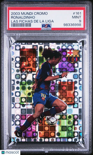 2003 Mundi Cromo Las Fichas De La Liga Ronaldinho #161 PSA 9 