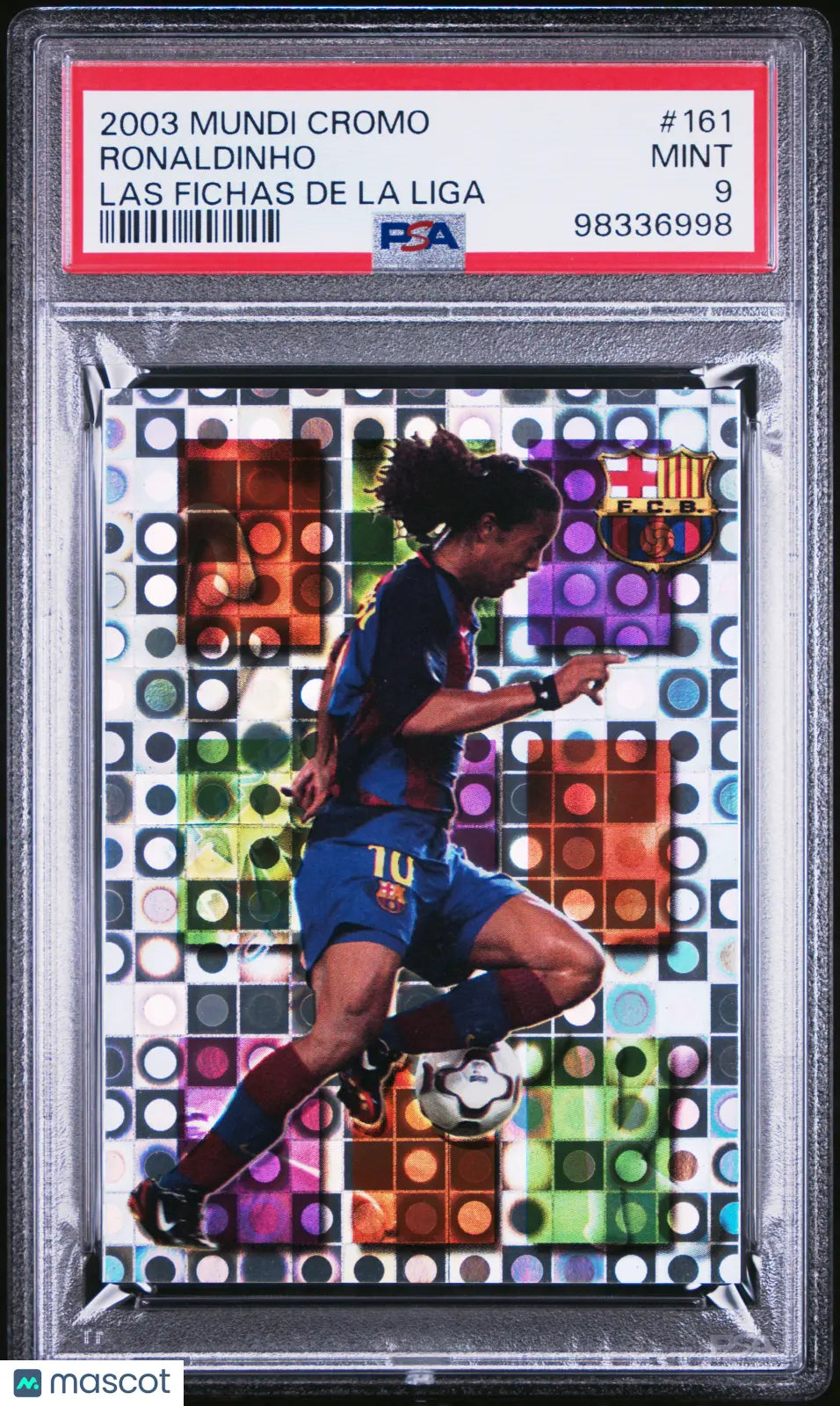 2003 Mundi Cromo Las Fichas De La Liga Ronaldinho #161 PSA 9 