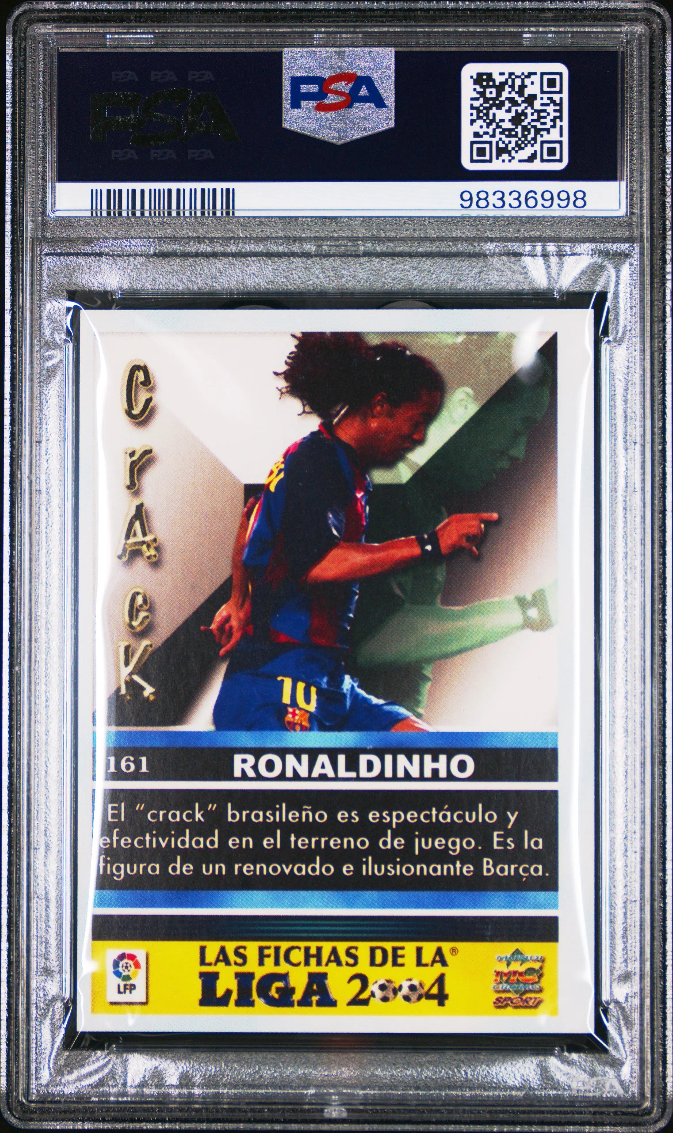 2003 Mundi Cromo Las Fichas De La Liga Ronaldinho #161 PSA 9 