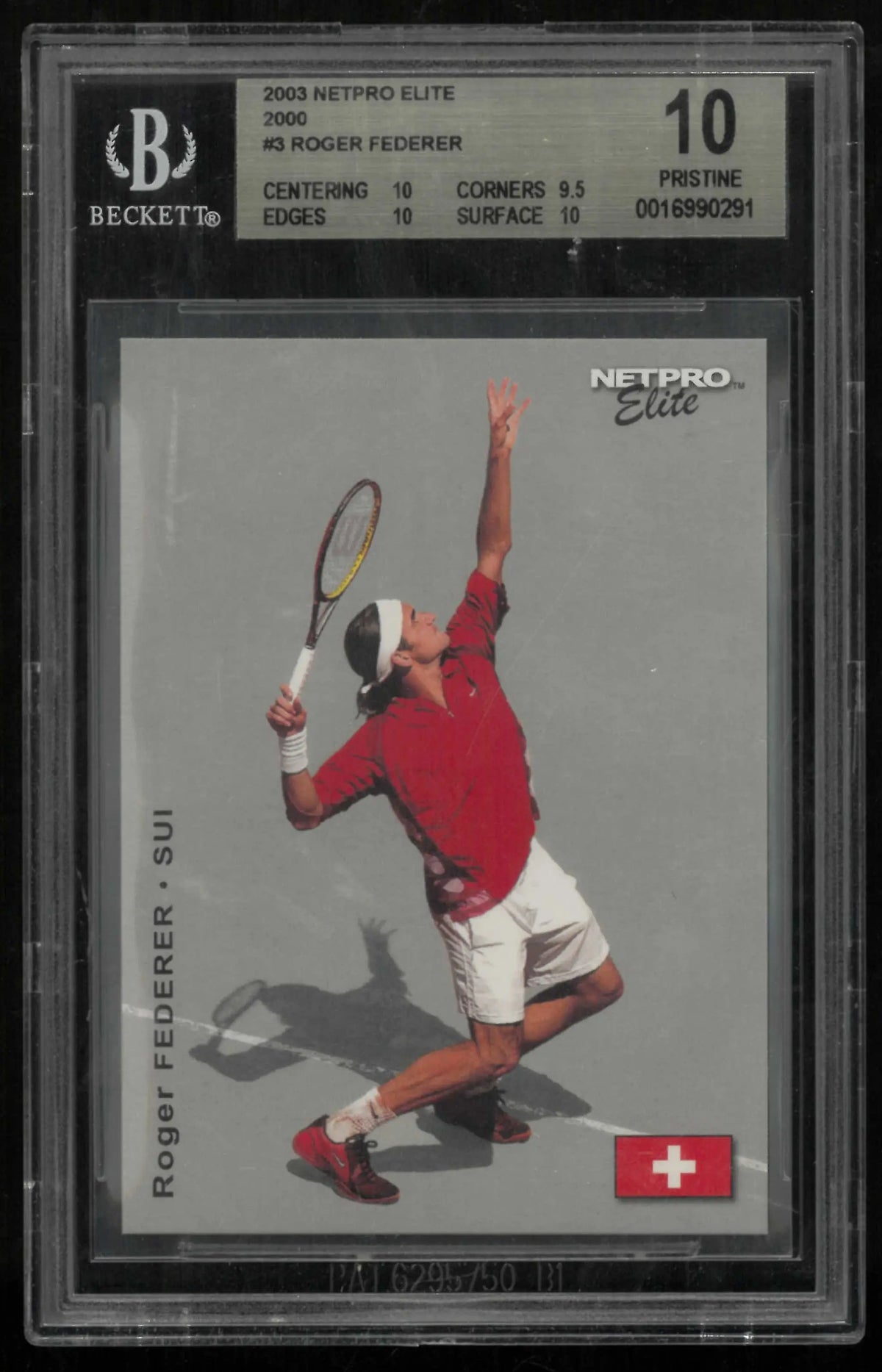 2003 NetPro Roger Federer Elite 1 of 2000 1/2000 BGS 10 