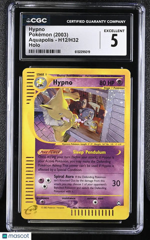 2003 Pokemon Aquapolis Hypno Holo CGC 5 #H12/H32 