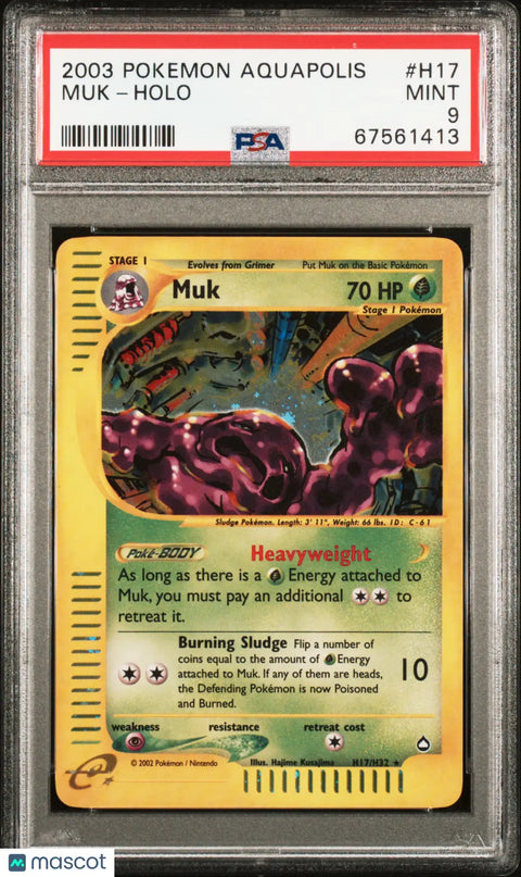 Buy 2003 Pokemon Aquapolis Muk Holo PSA 9 Card Online